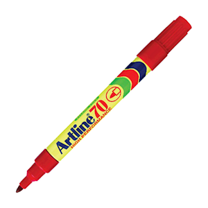 Artline 70 Permanent Marker, 1.5mm, Bullet Point, Red, Each Each