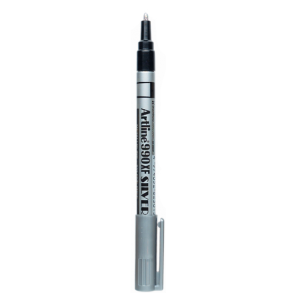 Artline 990 Permanent Marker, 1.2mm, Bullet Point, Silver, Each Loose