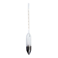 Carlton Specific Gravity Hydrometer, 1.000 to 1.050, 0.001 at 15.6degC, 260mm, Glass, each Each