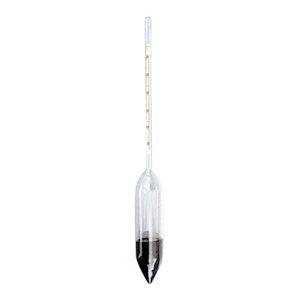 Carlton Specific Gravity Hydrometer, 1.000 to 1.050, 0.001 at 15.6degC, 260mm, Glass, each Each