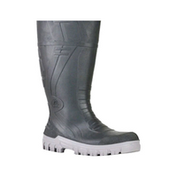 BATA Gumboots Black with Grey Sole, Slip On - Steel Toe Cap, Size 12 Pair