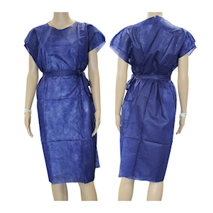 Livingstone Long Sleeve Isolation Gown w/ Tie, X-Ray, Water Resistant Dust Coat,Nonwoven, Lvl 1, 40gsm, Dark Blue, 1/Bag, 100/Carton Carton