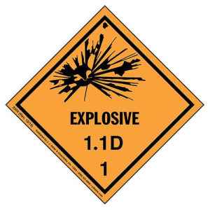 STICKER CLASS1 'EXPLOSIVE 1' PAPER 100X100MM 500/ROLL Roll