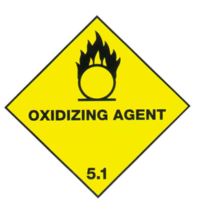 Sticker Class 5 "Oxidizing Agent" Biodegradable Paper, 50 x 50mm, 250/Roll Roll