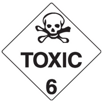 CLASS 6 "TOXIC" METAL SIGN Each