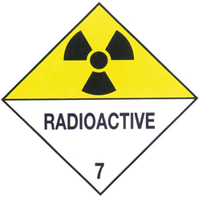 Sticker Class7 'Radioactive' Paper, 50X50mm, 250/Roll Roll