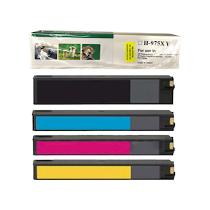 HP 975X High Yield PageWide Bundle Pack (Black, Yellow, Cyan, Magenta), 4 Cartridges/Pack Pack