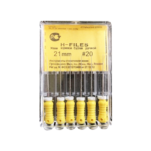 H-Files, 21mm, No. 08, Stainless Steel, Colour-Coded, 6/Pack