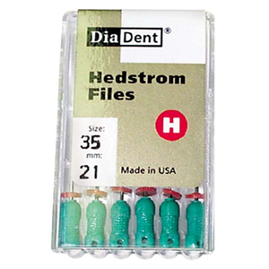 Diadent H-Files, 21mm, No. 08, Stainless Steel, Colour-Coded, 6/Pack