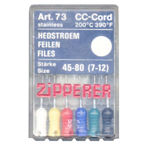 H-Files, 21mm, Art 73, No. 08, Stainless Steel, Colour-Coded, 6/Pack
