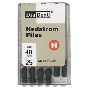 Diadent H-Files, 25mm, No. 10, Stainless Steel, Colour-Coded, 6/Pack