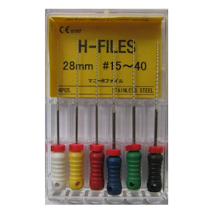 H-Files, 28mm, No. 08, Stainless Steel, Colour-Coded, 6/Pack