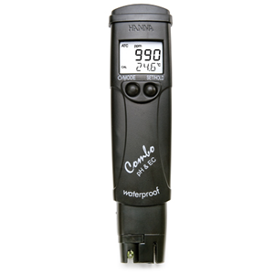 Hanna Combination Tester, pH/Conductivity/TDS/Temperature, Low Range EC, Waterproof, Each Each
