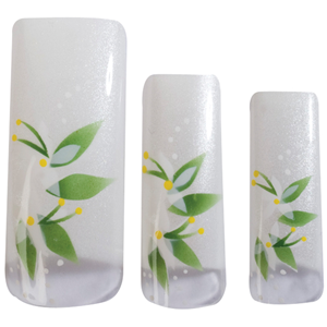 HAWLEY TIPS AIR BRUSHED WHT SHIMMER,WHT FLOWERS & LEAVES- 70 Pack