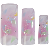 HAWLEY TIPS AIR BRUSHED LILAC,LARGE BLUE & GREEN FLOWERS -70 Pack