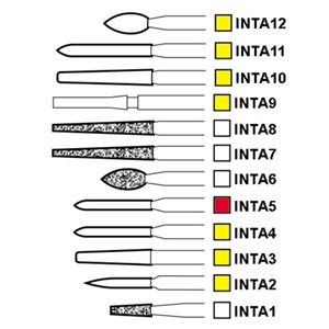 Intensiv A5 Berner Diamond Burs, #11, Friction Grip, Extra Fine, Red, Each Each