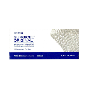 Ethicon Surgicel Original Absorbable Hemostat, 10.2 x 20.3cm, 12/Box Box
