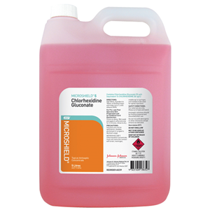 Microshield® 5 Chlorhexidine Concentrate, 5pct w/v Chlorhexidine Gluconate, 5L, Red, 2/Carton Carton