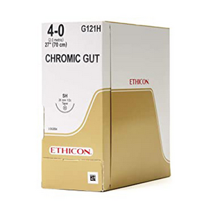 Out of Date, Johnsons And Johnsons Ethicon Surgical Chromic Gut Sutures, Undyed, 70cm, 4-0 SH 26mm 36/Box, Discounted While Stocks last Box