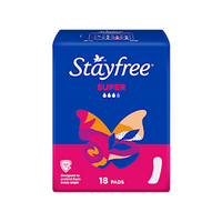 Stayfree Super Pads, No Wings, 18 Pieces/Pack Pack