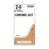 Johnsons and Johnsons Ethicon Surgical Chromic Gut Sutures, Undyed, 135cm, 2-0, 36/Box Box