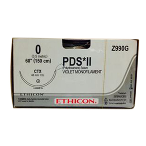Z991G PDS II Suture, Size 0, TP-1 Needle, 150cm, 12/Box Box
