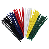 Jasart Pipe Cleaners, Cotton, 6mm Diameter x 15cm Long, Assorted Colour, 1000/Pack Pack
