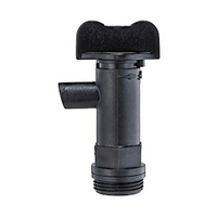 Screw Flow Tap for Jerrican, Jerrycan, Jerry Can, 20mm Scew Neck Finish, High Density Polyethylene (HDPE), Black, Each Each