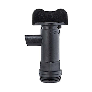 Screw Flow Tap for Jerrican, Jerrycan, Jerry Can, 20mm Scew Neck Finish, High Density Polyethylene (HDPE), Black, Each Each
