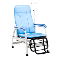 Blood Collection Chair with Armrests and IV (Intravenous IV) Pole, Blue, Each Each