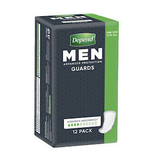 Depend Guards for Men, Moderate Absorbency, 12 Pieces/Pack Pack