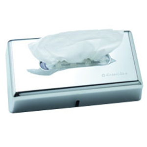 Kimberly Clark Facial Tissue Dispenser for KIM4720 and KIM4725, 29.6 x 13.2 x 6cm, Lockable, ABS Plastic, Chrome, Each Each