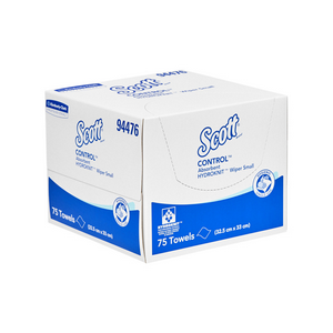 Scott Control Absorbent Hydroknit Wipers, 33 x 32.5cm, Small, White, 75 Wipers/Pack, 6 Packs/Carton Carton