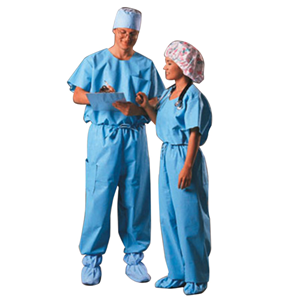 SCRUB PANTS & SHIRT, BLUE, MEDIUM, PACK Pack