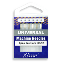 Klasse Universal Machine Needle, 80/12, Medium, Silver, 6 Pieces/Pack Pack