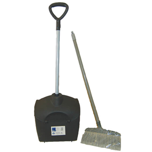 Livingstone Windproof Dust Pan with Broom, Black, Each Each