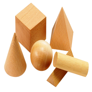EC Geometric Solids, Biodegradable Wooden, Set of 6 Pack