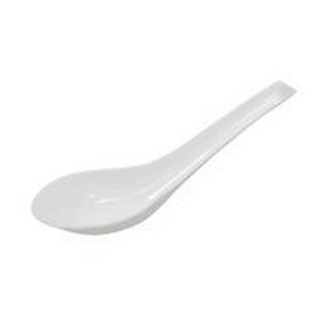 Livingstone Chinese Spoons, White Recyclable Plastic, 138 mm, 100/Pack, Loose Pack Pack