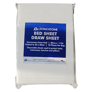 Livingstone Disposable Bedsheet, 80 x 190cm, Non Woven, with Breathing Hole, 100 Sheets/Carton Carton
