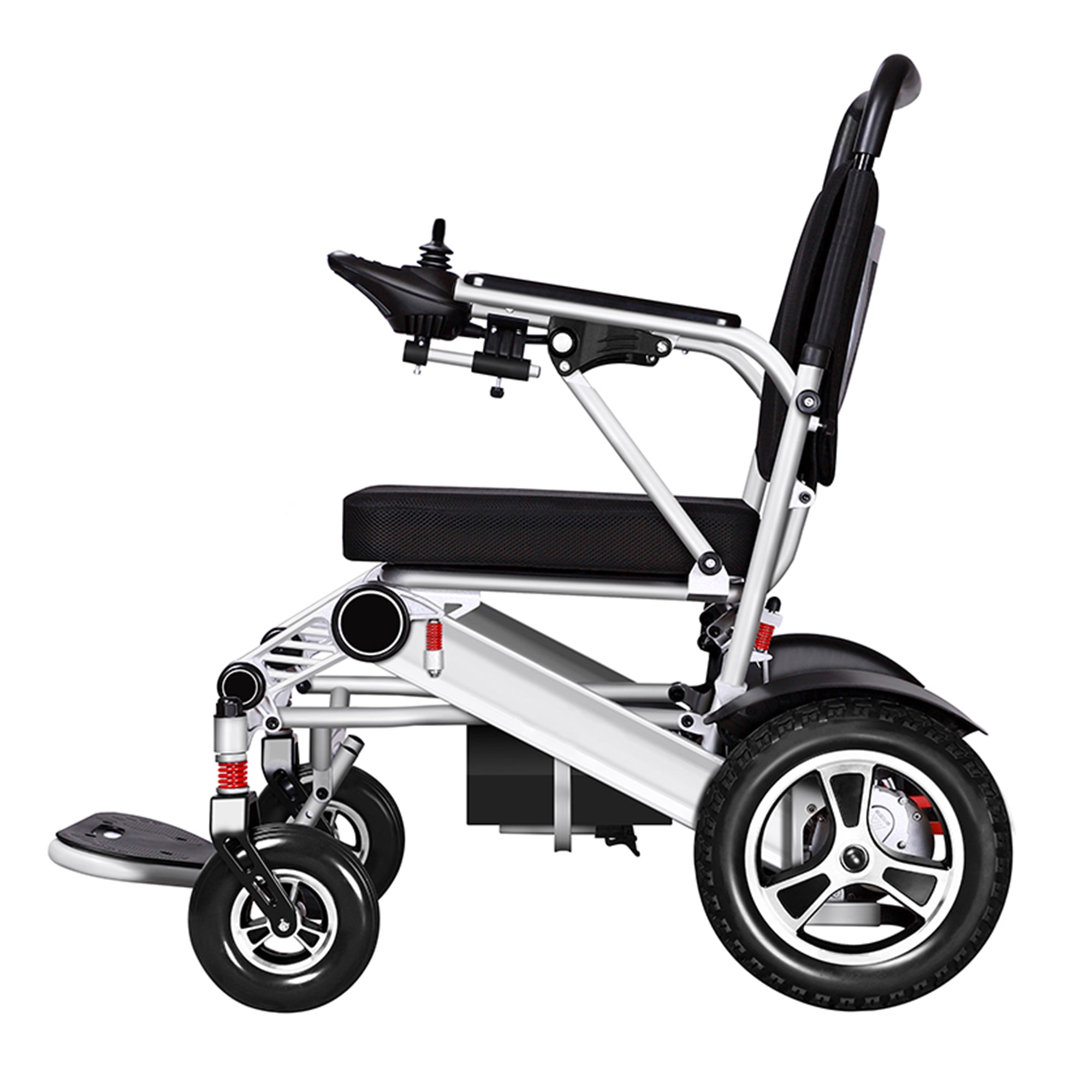 Livingstone Power Electric Wheelchair, 107 x 64.5 x 97 cm, Max. Capacity: 120kg, Lightweight, Lithium Batteries, Black & Silver, Each