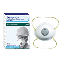 Liv Genuine P2 Face Mask at Discounted Price, w/ Air Flow Valve, Level 3, Cupped Cone, Head Band, Non-Therapeutic, No Fibreglass, 10/Box Box