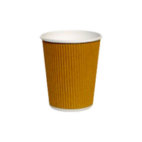 Livingstone Corrugated Paper Cup 237ml or 8oz Hot & Cold Biodegradable Double Wall Plain Brown, 25/Pack, 20 Packs/Carton, 500/Carton Carton