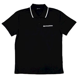 Livingstone Polo T-Shirt, 100pct Cotton, 45+ Thread Count, 220GSM Yarn Weight, Large, Black, Each Each