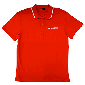 Livingstone Polo T-Shirt, 100pct Cotton, 45+ Thread Count, 220GSM Yarn Weight, Small, Red, Each Each