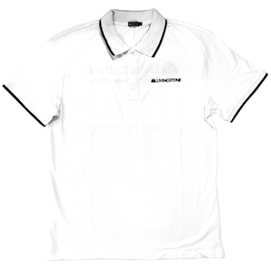 Livingstone Polo T-Shirt, 100pct Cotton, 45+ Thread Count, 220GSM Yarn Weight, Extra Small, White, Each Each