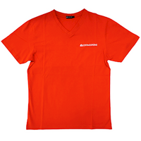 Livingstone V-Neck T-Shirt, 100pct Cotton, 45+ Thread Count, 220GSM Yarn Weight, Extra Small, Red, Each Each