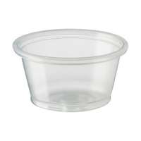 Livingstone Polypropylene Plastic Portion Cups Squat, 22.2ml or 3/4 Ounce Capacity, Clear, Disposable, Recyclable, 250/Pack Pack