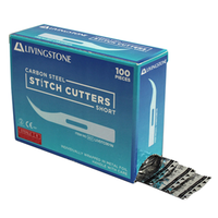 Livingstone Stitch Cutter Blade, Short, Sterile, 100/Box Box