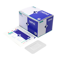 Nema Aqua Transparent Island Film Dressing, with Non-Adherent Pad, 8.2 x 6cm, Waterproof, Sterile, 50/Box (Supplied as 10 bxs of 5) Box