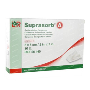 Suprasorb A Alginate Dressing, 5 x 5cm, 10/Pack Pack